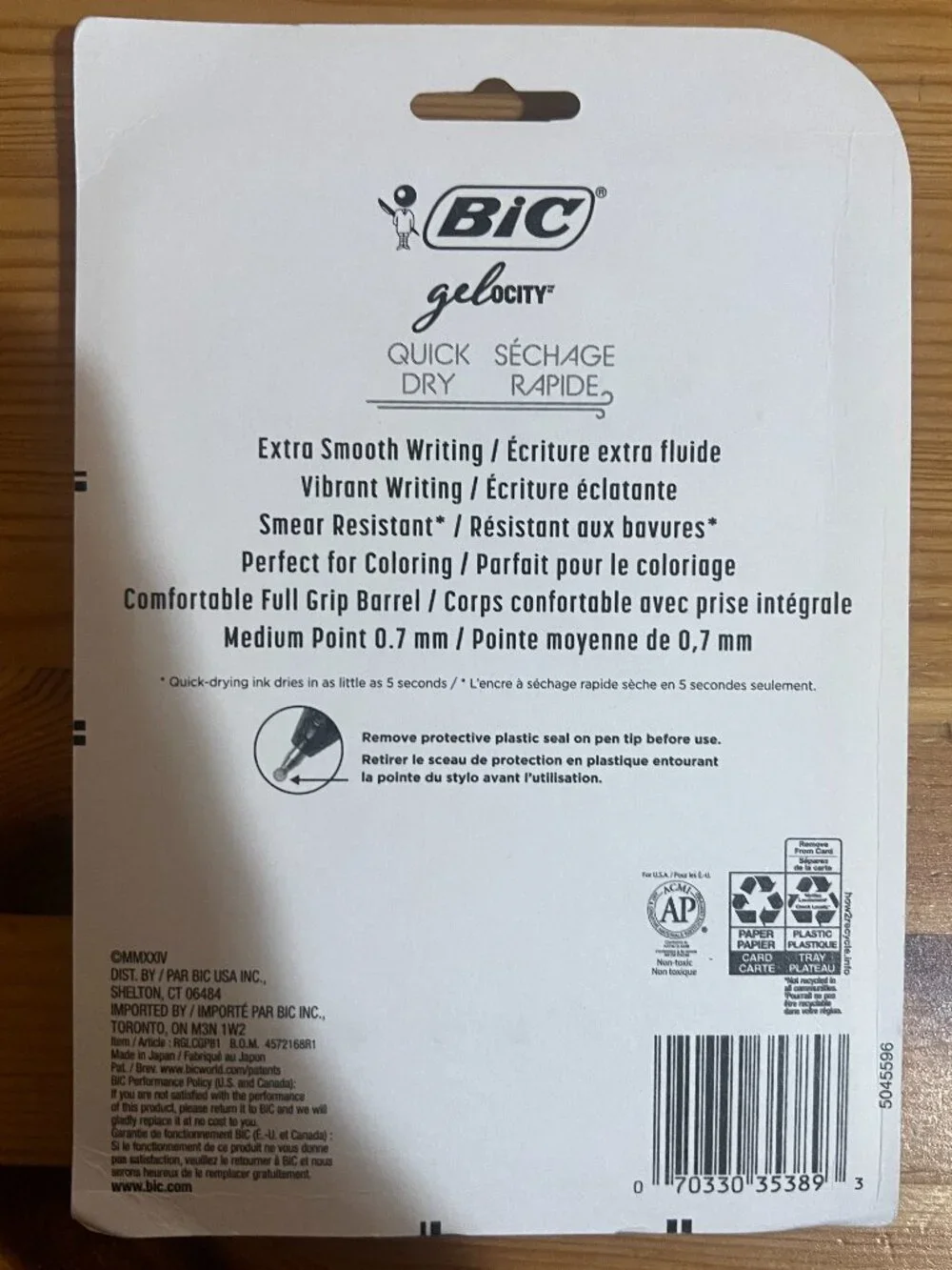 BIC Gelocity Quick Dry Black Gel Pens, Medium Point, 0.7mm, 8-Count Pack Brand N